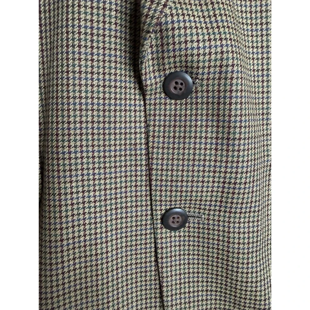 Robert Stock Men's Wool Houndstooth Sport Coat Blazer Brown Tan Tweed 39R